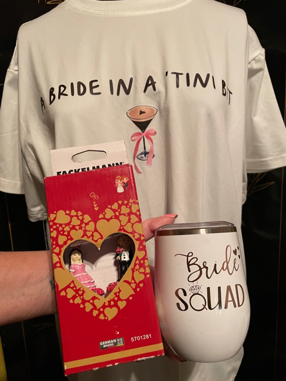 Bride Squad White Stainless Steel Tumbler, wine stoppers & Bridal Party Tee